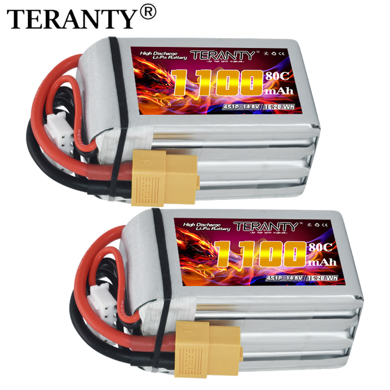 Drone Battery Plate - TERANTY 4S 1100mAh 80C/160C Lipo Batterij