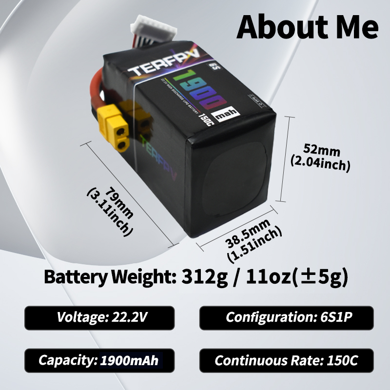 1/2 stuks TERFPV Lipo 6S 1900m - Drone Battery Plate recensie en prijs