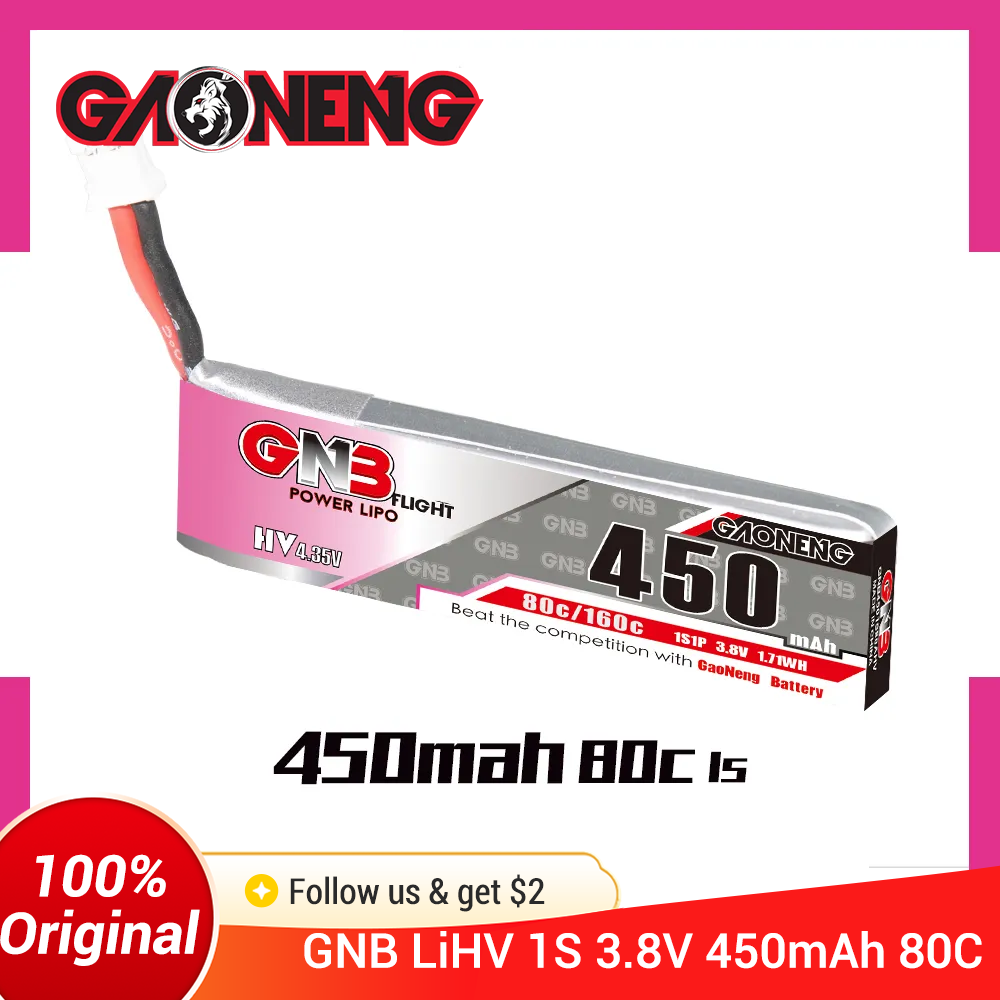 GAONENG GNB 1S 450mAh 80C/160C - Drone Battery Li-Ion recensie en prijs