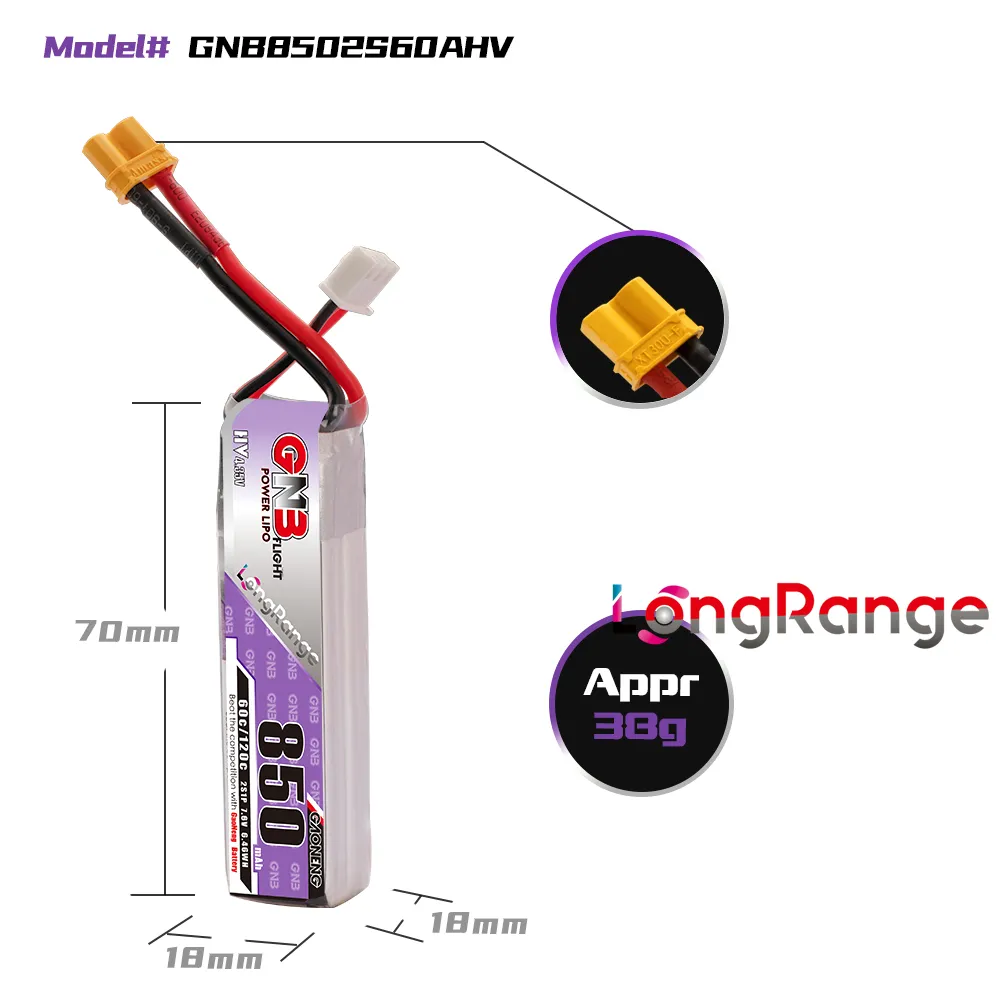 GAONENG GNB LiPo Batterij 850m - Drone Battery Li-Ion recensie en prijs